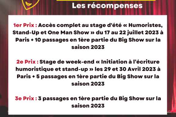 JEU-CONCOURS : faire la première partie d'un grand concours d'humoristes, ça vous tente ? Venez vous produire sur scène grâce à Casting.Fr, l'École du One Man Show et le théâtre Le Bout !