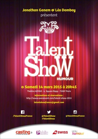 Le Talent Show souffle ses 10 bougies en 2015 avec un Talent Show Humour en partenariat avec Casting.fr